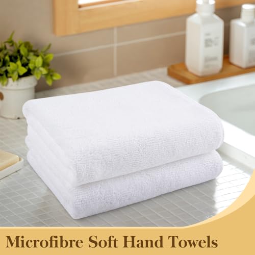 KinHwa Microfibre Soft Hand Towels for Bathroom Abosorbent Small Guest Towels Thick Face Towels 40m x 70cm Fast Drying Washcloth for Bath, Spa, Gym 2pack White - Cosy Home Interiors KinHwa Microfibre Soft Hand Towels for Bathroom Abosorbent Small Guest Towels Thick Face Towels 40m x 70cm Fast Drying Washcloth for Bath, Spa, Gym 2pack White - Image 4
