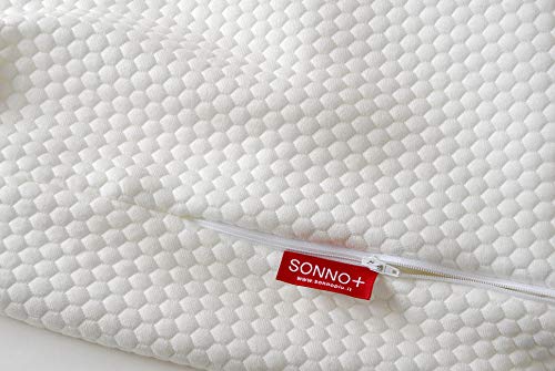 SONNO+ Anti-Reflux Keilkissen 2 in 1 mit Einstellbarer Dicke 18 oder 24 cm, mit 2,5 cm Memory Schaum, Matratzenkeil, Matratzenerhöhung für Erwachsene