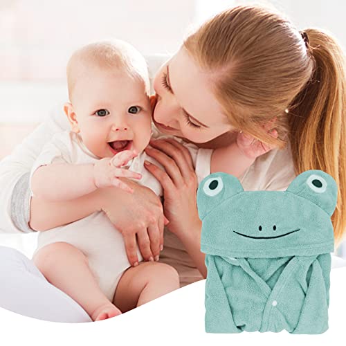 Image of ROMASA Baby Bath Towel Ultra Soft Hooded Towel Highly Absorbent Bathrobe Blanket Toddlers Shower Gifts for Boys Girls-27.5 inch x 55 inch (Green Frog)