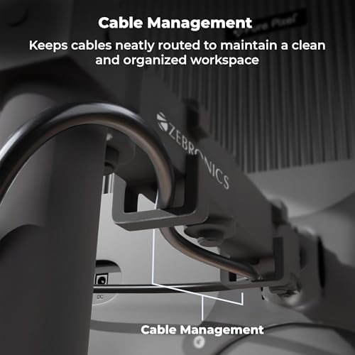 Image of Zebronics Monitor Desk Stand, 17-32 Inch Support, Up to 7kg Load, Height Adjustable & Extendable Arm, VESA Compatible, Cable Management, Anti-Slip Base, Rust-Proof (DMS200)