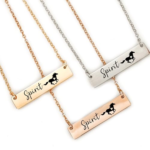 Personalized Name Horse Bar Necklace Horse Jewelry Personalize Bar Horse Name Necklace Personalized Necklace Jewelry Personalized Horse Necklace Lucy Celeste Necklace HORSE-BAR