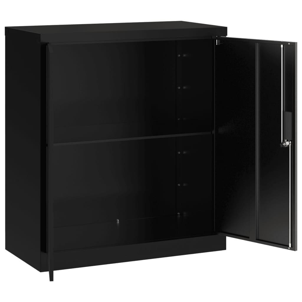 Armadietto in acciaio, 79 x 40 x 90 cm, colore: nero