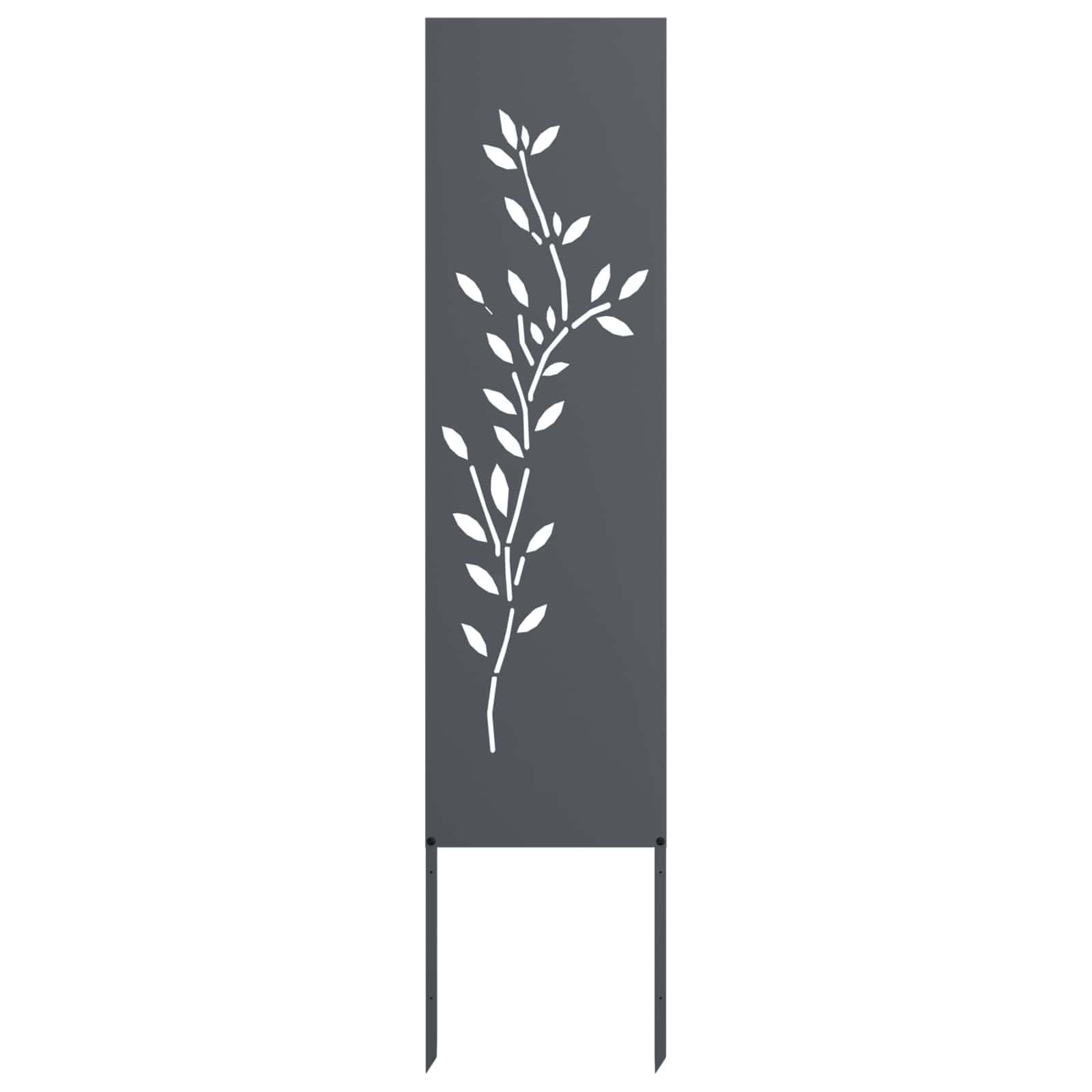 vidaXL Garten Sichtschutz-Leinwand Floral Anthrazit 32 x 140 cm