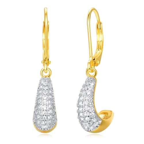 Boucles d'oreilles plaquées or 14k pendantes en argent S925 pour femme