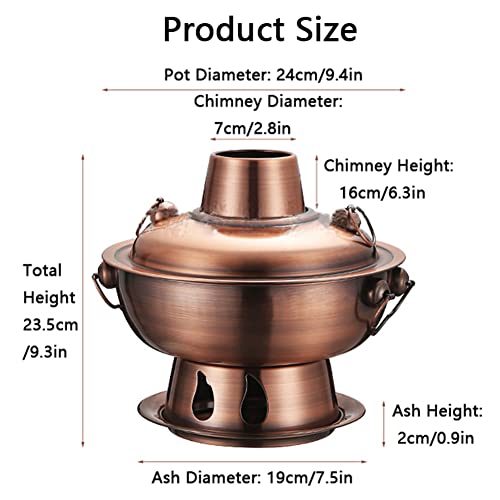 Olla Shabu Shabu tradicional de cobre chino miniatura 7