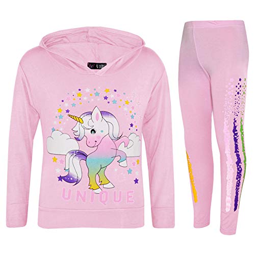 Survêtement filles avec motif licorne dabbing rose pour le loungewear des enfants