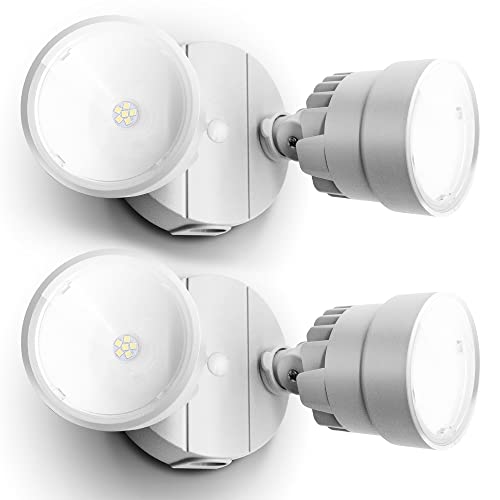 LUTEC 2 Packs P6221B 2000 Lumen 18 Watt 28 LED Dual-Head Flood Light Outdoor, Waterproof Exterior Security Wall Light for Patio, Garden,Yard-White by LUTEC - Used condition - Image 8