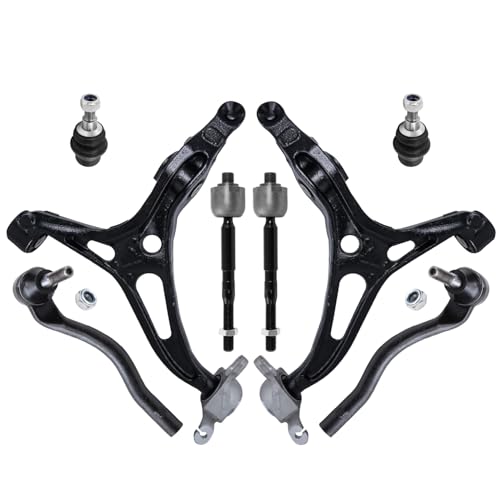 Image of Detroit Axle - Front End Suspension Kit for 2006-2010 Mercedes-Benz ML350, 2 Lower Control Arms Assembly 2 Lower Ball Joints 4 Inner Outer Tie Rod End Links 2007 2008 2009 Replacement