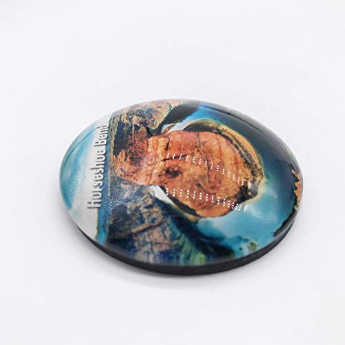 Imán de nevera 3D Horseshoe Bend vidrio cristal miniatura 3