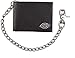 Dickies Men's Leather Slimfold Wallet With Chain,Black,One Size
