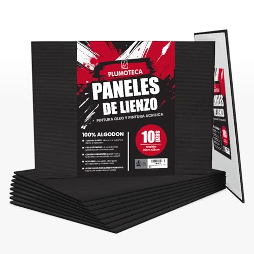 Catálogo para Comprar On-line Lienzos preestirados - los preferidos. 44 PLUMOTECA Lienzo Para Pintar Bastidores Profesionales 30x25cm 100% Algodon Libre De Acidos Para Pintura Acrilica Oleo Acuarela (10 NEGROS)