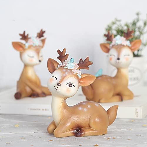 Ikasus AFSSS788522NRQBROWN Deer Figurines Cake Topper thumb #1