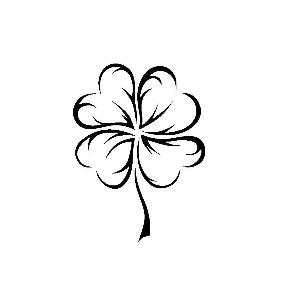 Lucky Four Leaf Clover Vinyl Sticker Waterproof Self Adhesive Decal(Black)