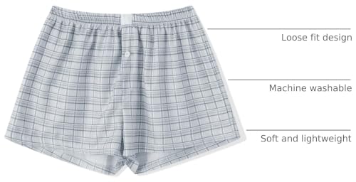 Image of Women Y2k Gingham Boxer Shorts Plaid Striped Cute Mini Bloomers Elastic Waist Loose Fit Summer Shorts