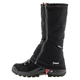 Kahtoola LEVAgaiter Tall GTX Gaiters, Waterproof Gore-TEX Shoe & Boot Protection for Mountaineering, Off-Trail Hiking in Mud, Snow & Ice - Black|Black - Small