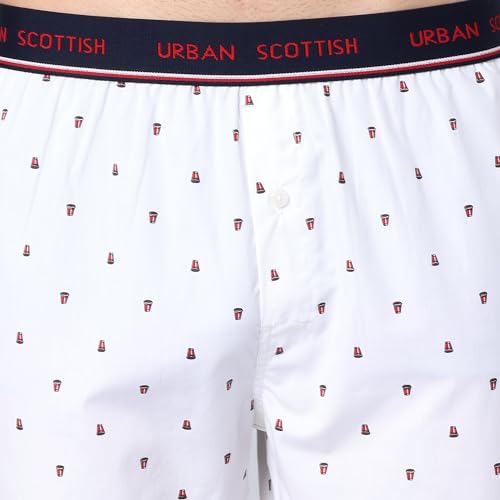 Image of Urban Scottish Men's Boxer Pants 100% Cotton Material with A Stylish Print Soft and Stretchy Elastic Waist Band Dynamic Movement and Hardwearing Stitching Breathable with A Gentle Snug Fit