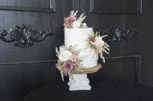 Set de 3 decoraciones florales para pastel de boda miniatura 3