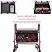 XINFULLWOL Walker Bags,Rollator Storage Bag Under Seat,Walker Accessories for Folding Walker, Accessories Bags for Seniors,Walker Underseat Replacement Medical Basket (zijinghua, Large)