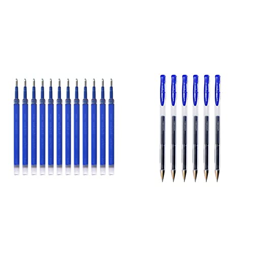 Image of uni-Ball NBGK - 07 Refill & Uniball SIGNO UM-100 Gel Pen (Blue Ink, Pack of 6)