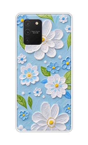 Image of COBERTA Printed Back Cover for Samsung Galaxy S10 Lite Back Cover Case - Blue White Flower Floral for Girls Stylish Design D16939