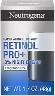 Neutrogena Rapid Wrinkle Repair Retinol Pro+ Anti-Wrinkle Night Moisturizer, Anti-Aging Face & Neck Cream, Formulated without fragrance, parabens, dyes, & phthalates, 0.3% Retinol, 1.7 oz