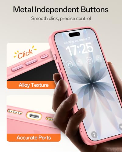Image of UNBREAKcable Magnetic for iPhone 17 Case 6.3-Inch, Compatible with MagSafe, Full Camera Protection, Built-in Magnetic Ring, Drop Protection Shockproof Slim Phone Cover - Pink