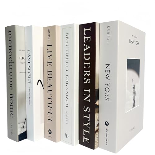 Image of 6 Pack Decorative Books | Faux Books for Home Decor | Coffee Table Books Hardcover | Ediactcyl Faux Art Decor Books for Farmhouse (M57)