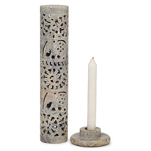 Image of Marble Carving Agarbatti Stand, Combo | Soapstone Hand-Carved, Incense Burner Holder, Ash Catcher for Incense Sticks, Spiritual Decor for Puja Room