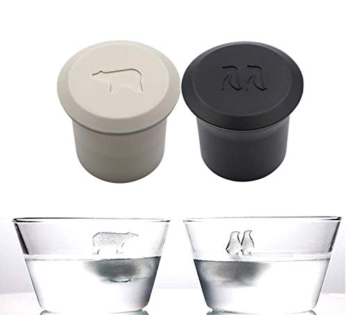 BlueSunshine 2 PCS Novelty Funny Silicone Polar Ice Cube Molds, Reusable Shapes of Polar Bears & Penguins on Ice Bergs, Easy Way to Make Any Drink Special