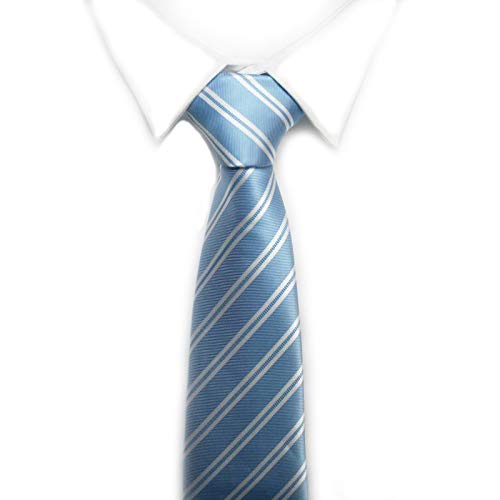 VIZENZO corbata raya fina azul monocolor