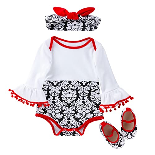 Hohopeti 1 Juego De Overoles De Ducha con Diadema para Niñas Peleles De Foto De Apoyo Accesorios De Regalo Mono Largo De Primavera Pijamas Infantiles Mameluco De Bebé Recién Nacido