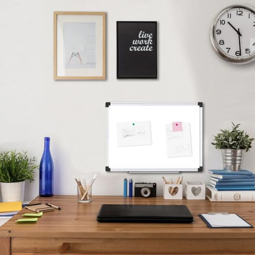 Image of XBoard Small Magnetic Dry Erase Whiteboard 15 x 12 Inch, Hanging White Board Silver Aluminum for Home Office Classroom