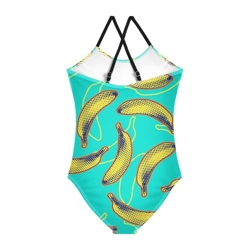 Yellow Black Dot Banana Girls Swimsuit One Piece Bathing Suit for Baby Girls' Swimwear 3-10T2