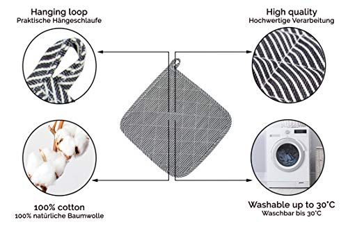 Zollner set di 2 presine, panni per pentola, 24x24...