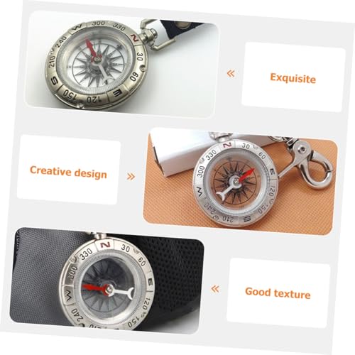 Brújula de bolsillo retro GALPADA con cordón para camping miniatura 7