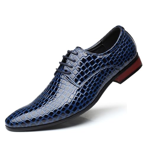 Men's Pointed-Toe Tuxedo Dress Shoes,Fashion Leather Casual Business Derby Oxford Slip-on Loafer Office Work Low Top Dress Shoes
