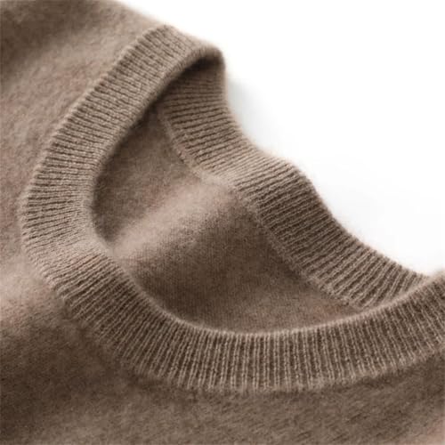 REHJJDFD Men's Wool Sweater Long Sleeves Round Neck Knitted Warm Pullover Business Casual Jumper2