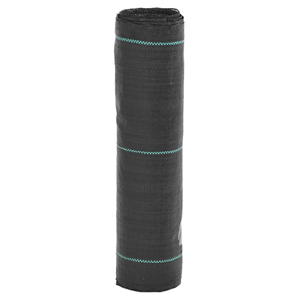 vidaXL Weed Membrane, Weed Barrier Fabric for Garden Patio Flower Bed Landscaping, Ground Cover Membrane, Weed Control, Black 0.5x25 m PP