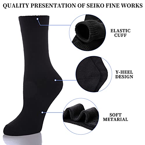 Sdbing Boot Socks For Women Winter Thick Warm Cotton Socks Soft Comfy Breathable Crew Socks (5 Pack Black) #TOP1