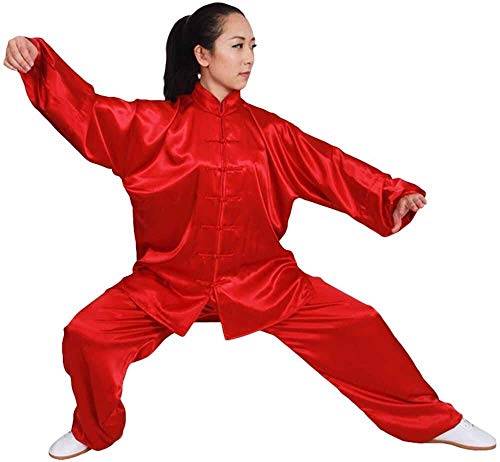 Sywlwxkq Tai Chi Kleidung Kampfsportuniformen Unisex Kampfsportanzug, Chinesische Kleidung Tang Anzug Wu SHU Anzüge Tai Chi Kleidung Baumwolle Kung Fu Uniform Langarm Ärmel Morgen Trainingskleidung C Cover
