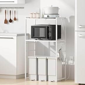 ホワイト キッチンラック 調整可能 DRR-732(SWH) レンジ上ラック 棚2段 YAMAZEN(山善) ホワイト