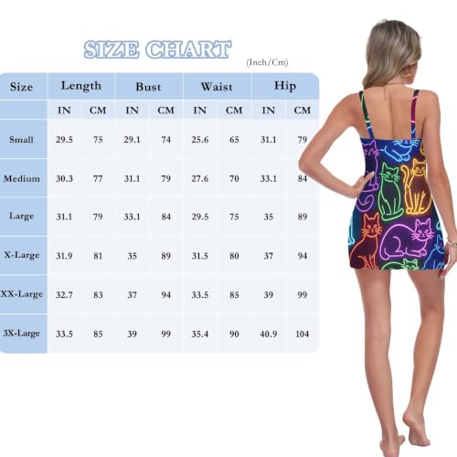 Maillot de bain motif chat fluo avec short anti-frottement pour bouger librement - 4