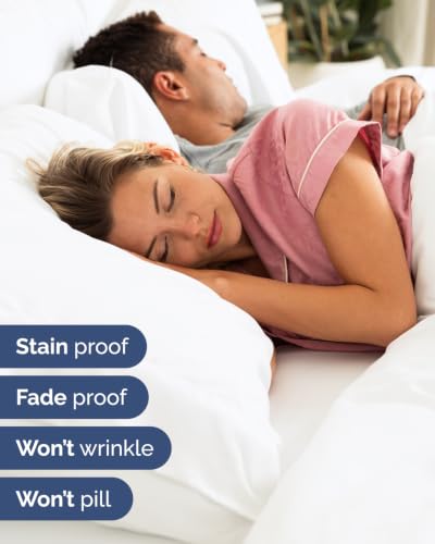 Image of CGK Unlimited Extra Deep Flex Top Split Head King Sheet Set - 6 Piece Breathable and Cooling Sheets - Hotel Luxury Bedding for Women, Men, Kids & Teens - Easy Secure Fit - Extra Deep Pockets - White