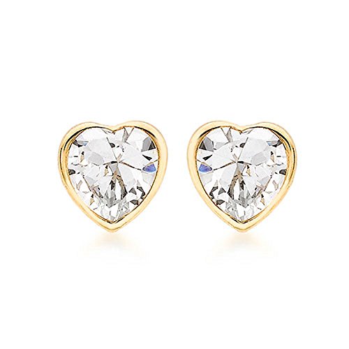 Boucle d'oreilles or jaune 375/1000e et oxyde de Zirconium pour femme