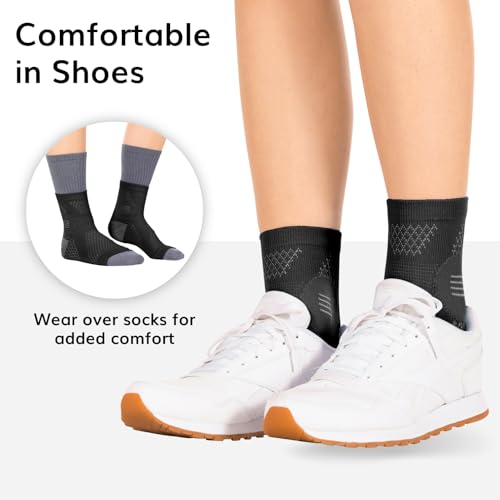 Image of BraceAbility Neuropathy Socks (3 Pairs) - Multipack Peripheral Compression Diabetic Toeless Foot Sleeves for Nerve Damage in Feet, Ankle Gout, Plantar Fasciitis Relief for Men and Women (XL - Black)