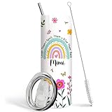 Ceovfoi Mimi Tumbler with Lid and Straw, Best Mimi Ever Gift, 20 oz Mimi Coffee Mug Cup Stainless Steel Insulated Tumbler, Birthday/Mother's Day/Christmas Gifts for Mimi