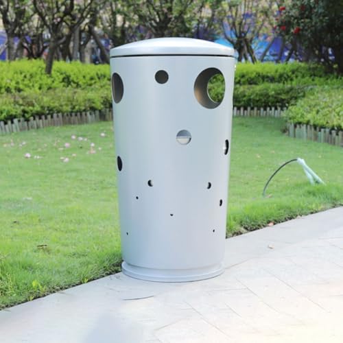 ZXLPHAZ Outdoor-Mülleimer, rund, kreativer Outdoor-Abfalleimer, überdachter Outdoor-Mülleimer, malerischer Park-Straßen-Mülleimer – Bild 6