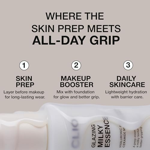 Image of CLIO Glazing Milky Essence, Rice PDRN Toner for Boosting Radiant Glass Skin, Lightweight Hydrating Skin Prep for Makeup, Ceramide Skin Barrier Care for Sensitive Skin, Korean Skincare (1.01 Fl Oz)