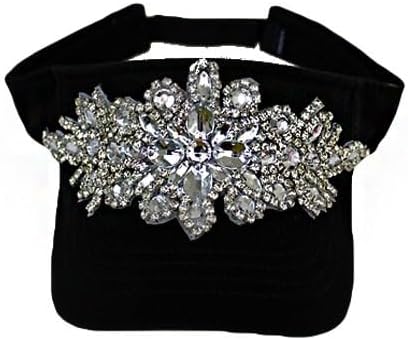 Womens Bling Floral Clear Crystal Rhinestone Visor Hat