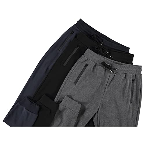 PURE CHAMP Mens Sweatpants 3 Pack Fleece Active Athletic Workout Jogger Sweatpants for Men with Zipper Pocket Size S-3XL (Medium, Set 2) by PURE CHAMP - Used condition - Image 2